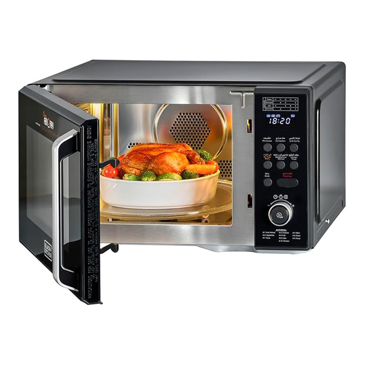 BLACK+DECKER 4-in-1 Digital Microwave Oven with Air Fryer, Grill & Convection, 29 L, MZAF2910