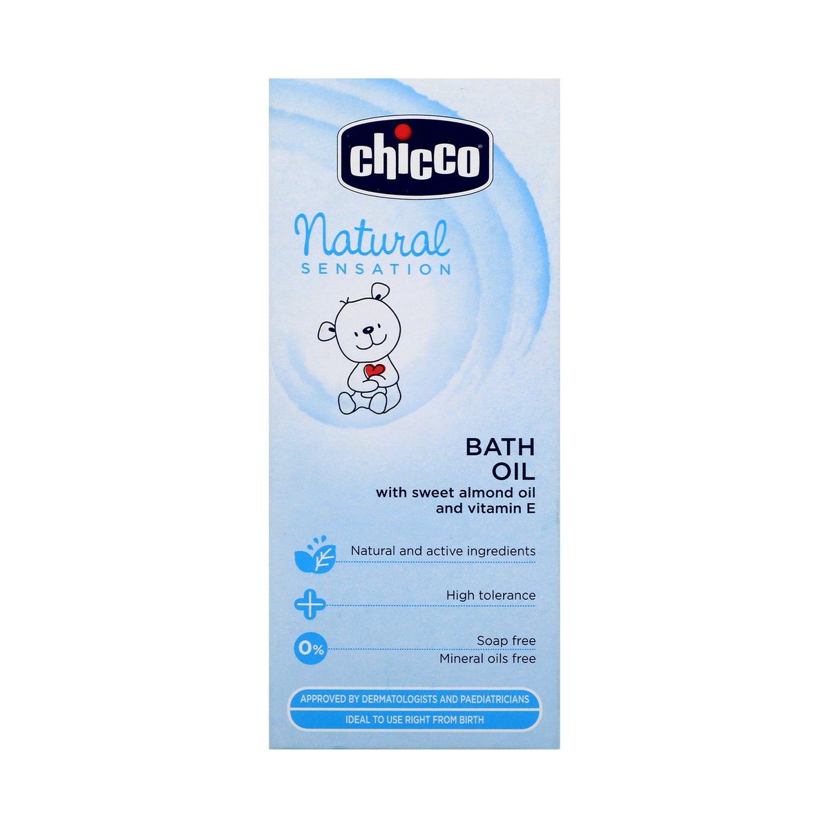 Chicco Natural Sensation Bath Oil with Sweet Almond Oil and Vitamin E, 200 ml