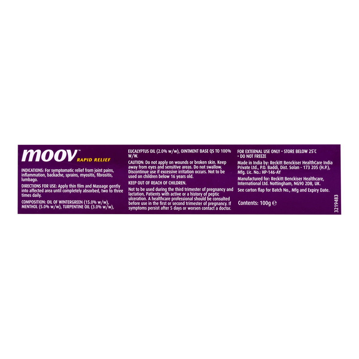 Moov Pain Relieving Rub, 2 x 100 g