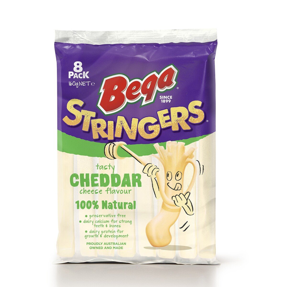 Bega Cheddar Cheese Stringers 8 x 20 g