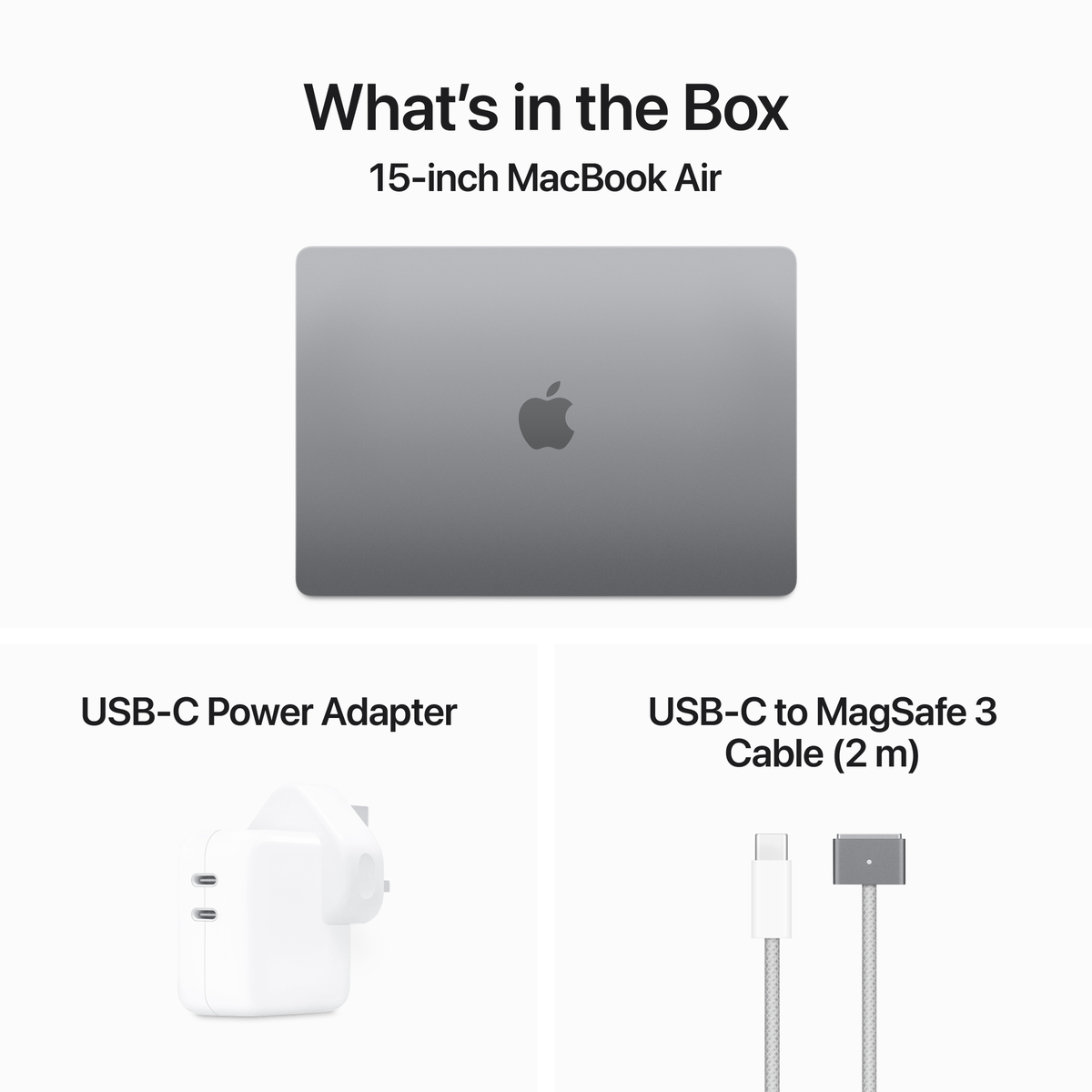 Apple MacBook Air, 15 inches, 8 GB RAM, 256 GB SSD, Apple M3 chip with 8-core CPU and 10-core GPU, macOS, Arabic, Space Grey