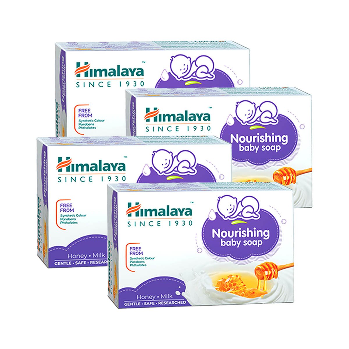 اشتري قم بشراء Himalaya Honey & Milk Nourishing Baby Soap Value Pack 4 x 125 g Online at Best Price من الموقع - من لولو هايبر ماركت 10/15/20/30 في الامارات