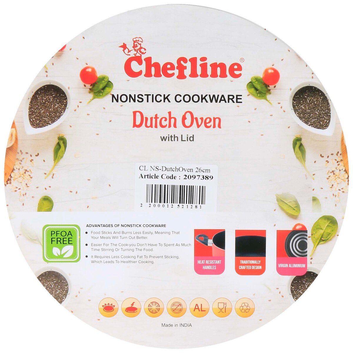 Chefline Non Stick Dutch Oven 26cm D26INDP