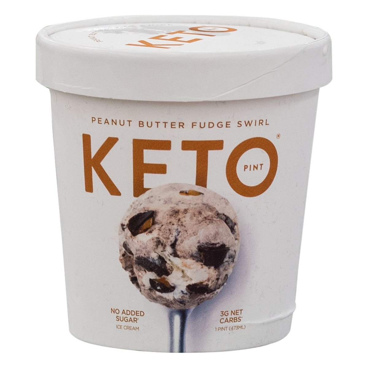 Keto Pint No Added Sugar Peanut Butter Fudge Swirl Ice Cream 473 ml