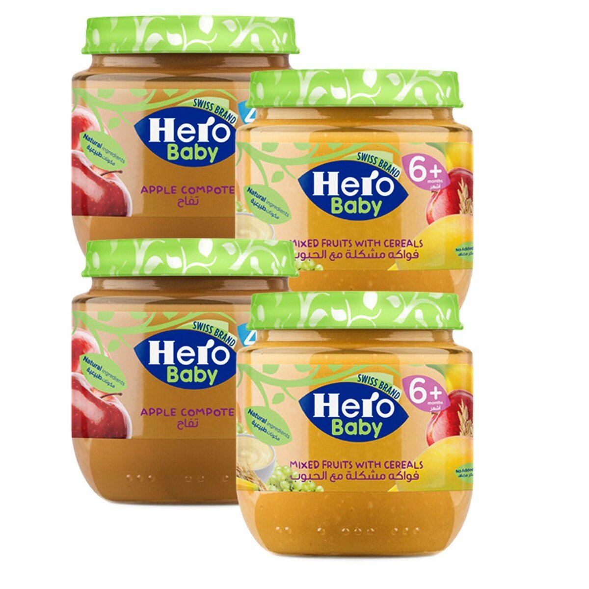 Hero Baby Food Assorted 4 x 125 g Online at Best Price, B.Cand&Jar  Meal&Dsrt