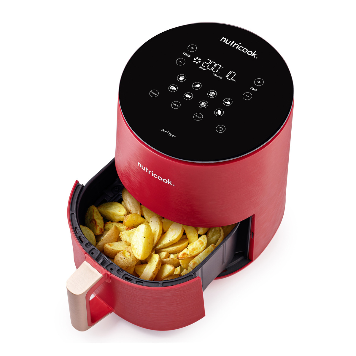 Nutricook Air Fryer Mini 8 Preset Programs with Built-in Preheat Function, 3 L, 1500 W, Red, NC-AF103R