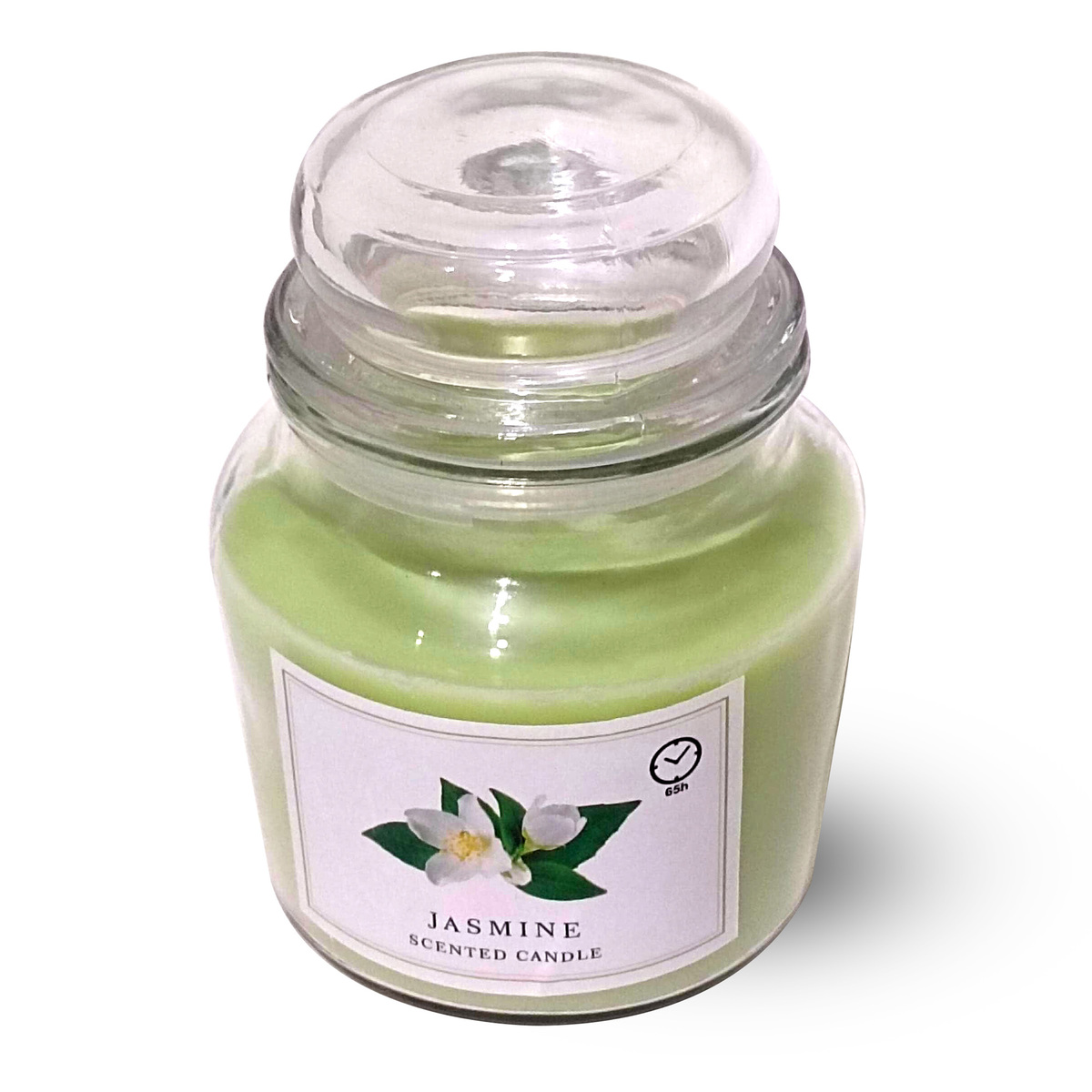 Maple Leaf Scented Glass Jar Candle with Lid 380gm Green Jasmine