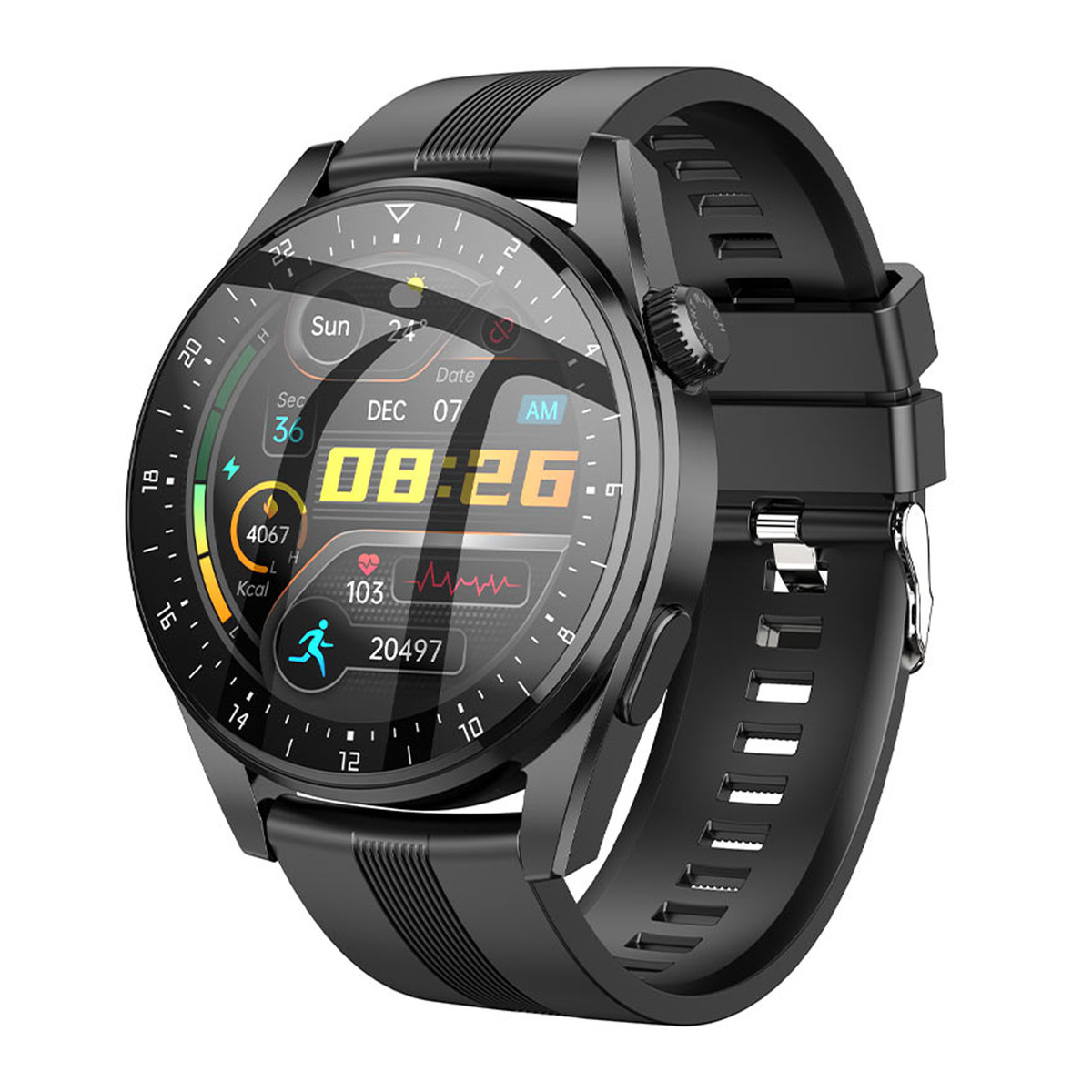 Hoco Smart Sports Watch, 1.36 inches, Black, Y9