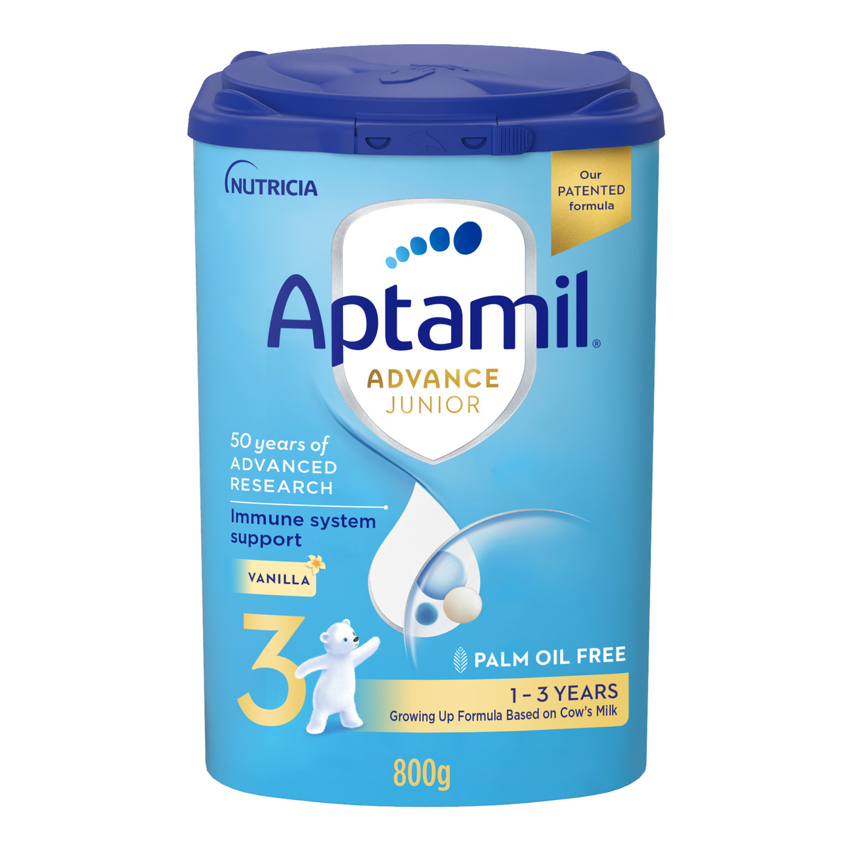 Aptamil Advance Junior Stage 3 Growing Up Formula Vanilla Flavour From 1-3 Years 800 g