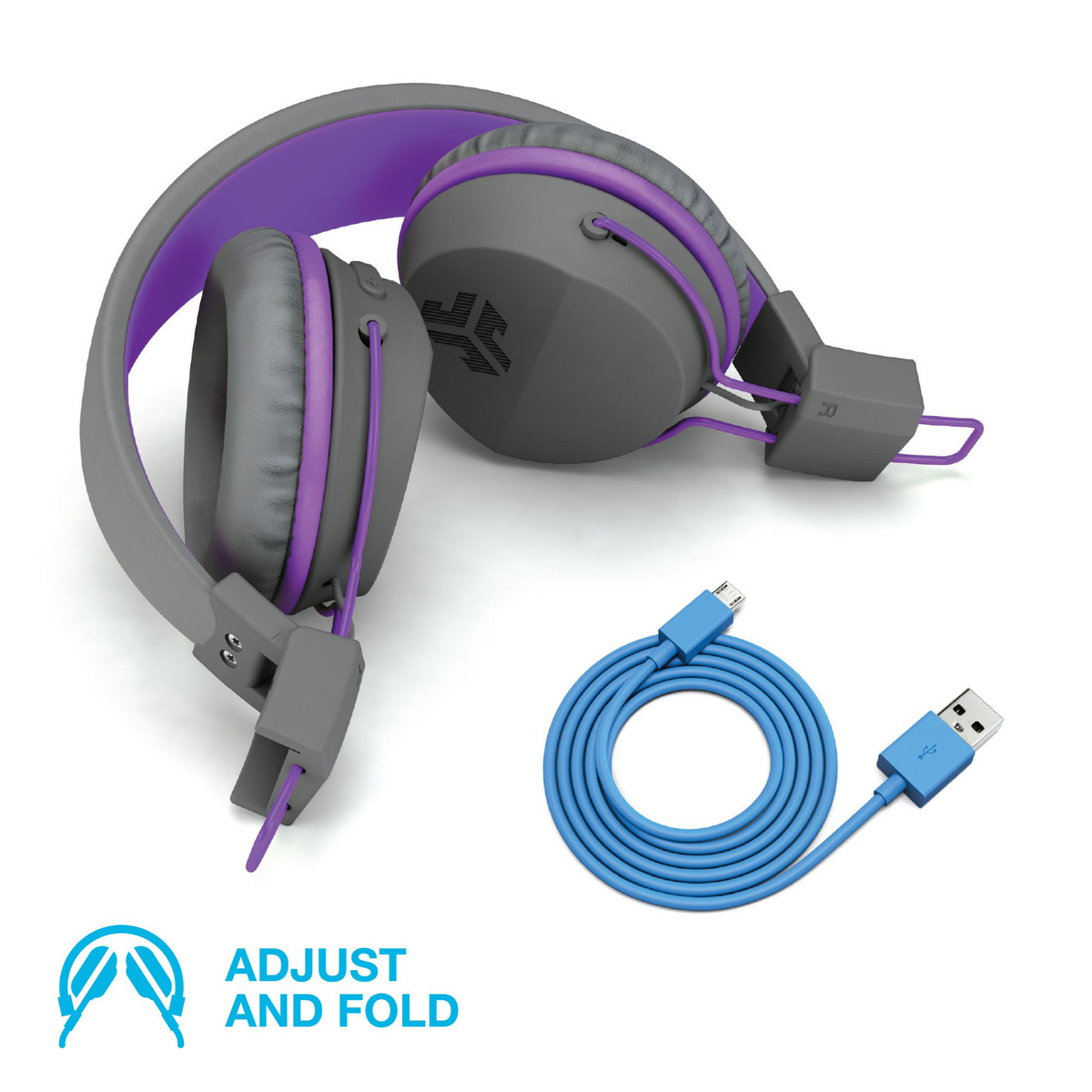 JLab JBuddies Kids Wireless Headphones Grey-Purple