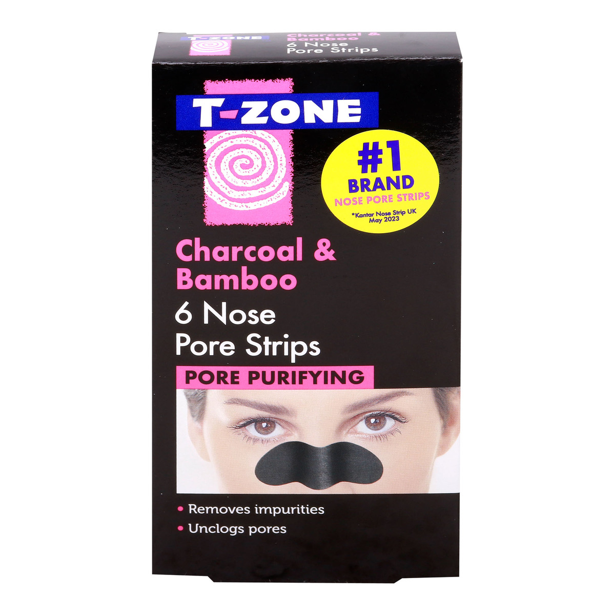 T-Zone Charcoal & Bamboo Nose Pore Strips 6 pcs