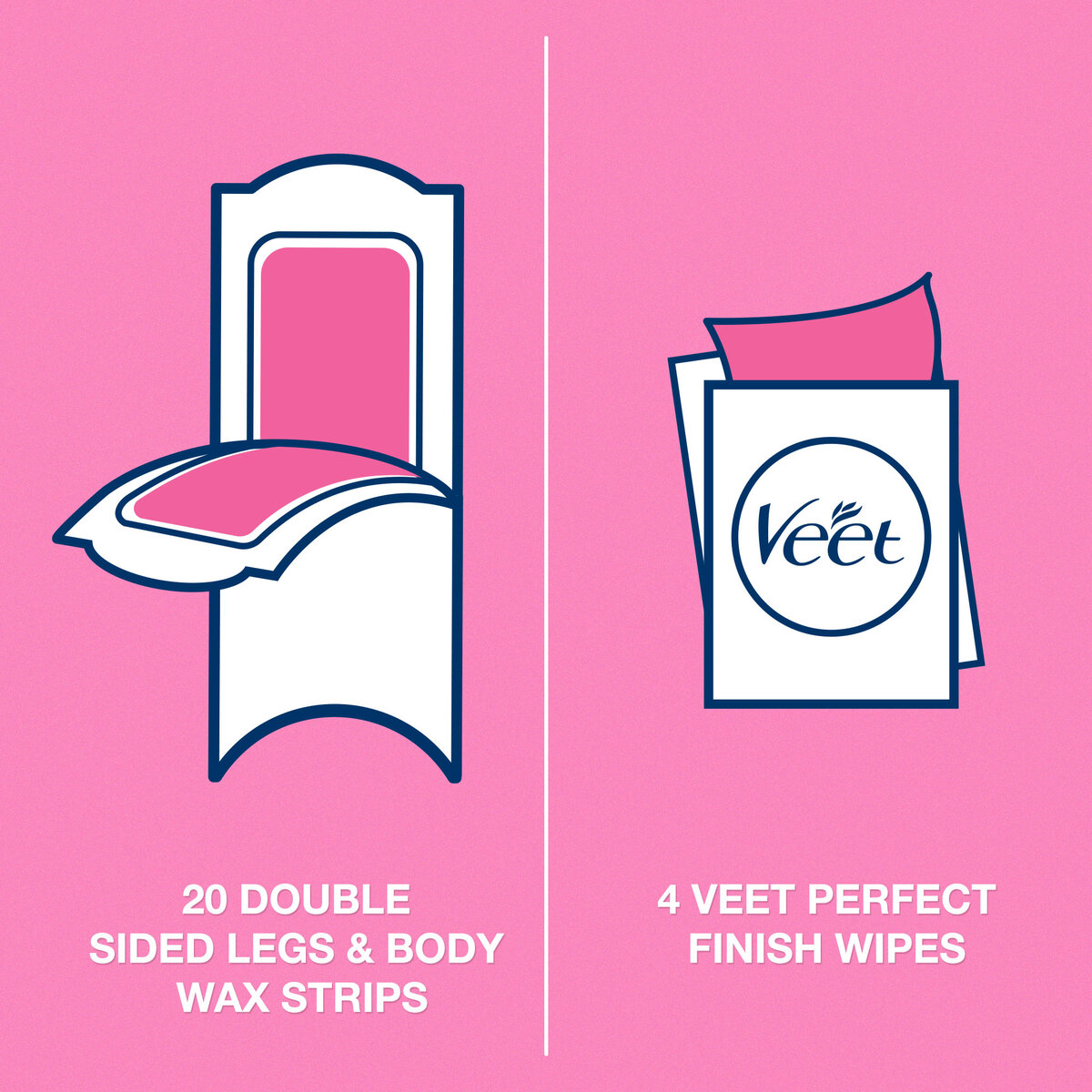Veet Wax Strips Easy Gelwax Sensitive Skin 40 pcs