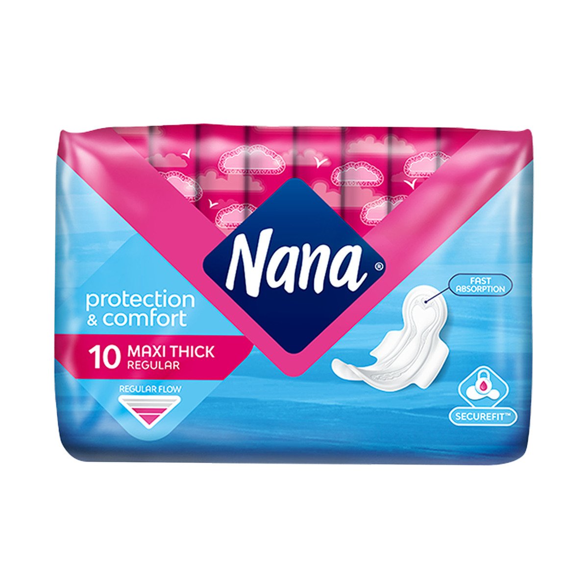 Nana Maxi Thick Normal Pads with Wings 10 pcs
