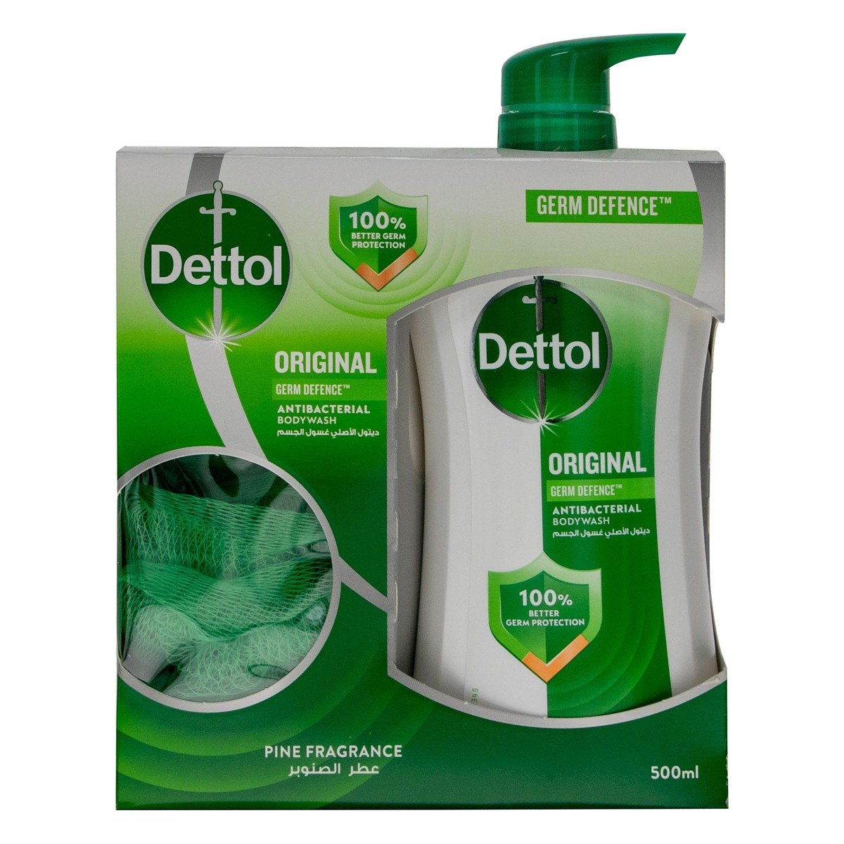 Buy Dettol Original Anti Bacterial Body Wash With Puff 500 ml Online at Best Price | Shower gel & body wash | Lulu KSA in Saudi Arabia