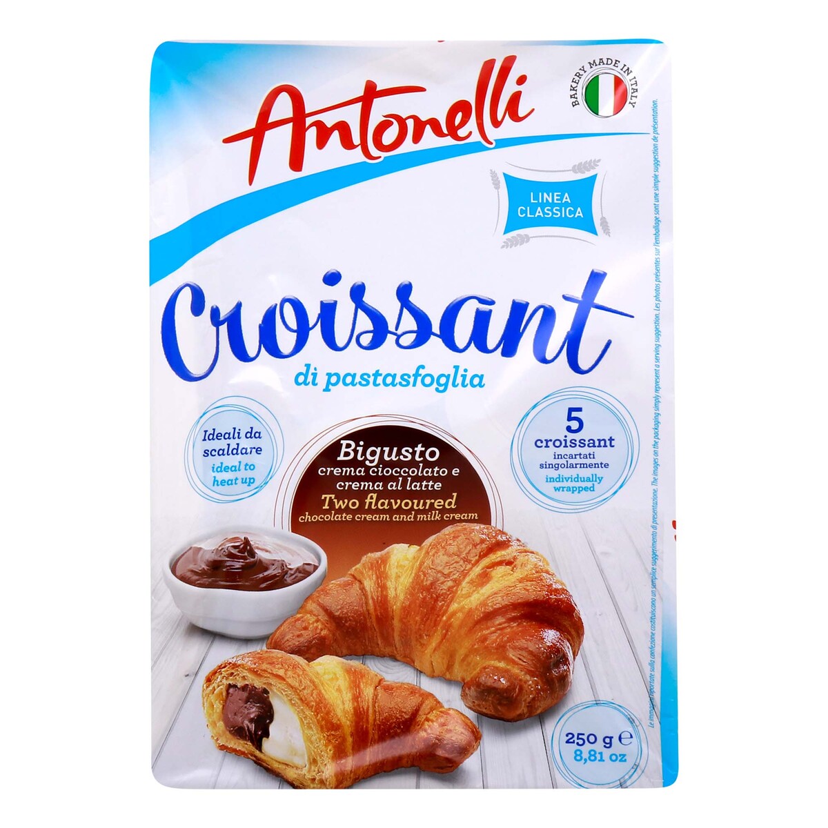 Buy Antonelli Two Flavoured Milk Chocolate Croissant, 5 pcs, 250 g Online at Best Price | Croissants | Lulu UAE in Kuwait