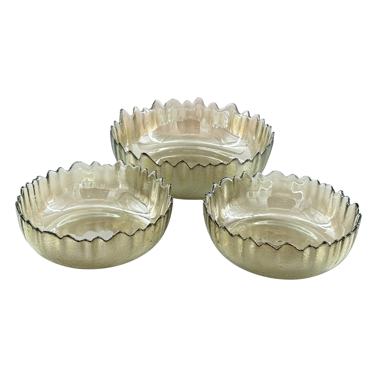 Glascom Decorative Glass Bowl Set, 3 pcs, Smoked, KAPA002