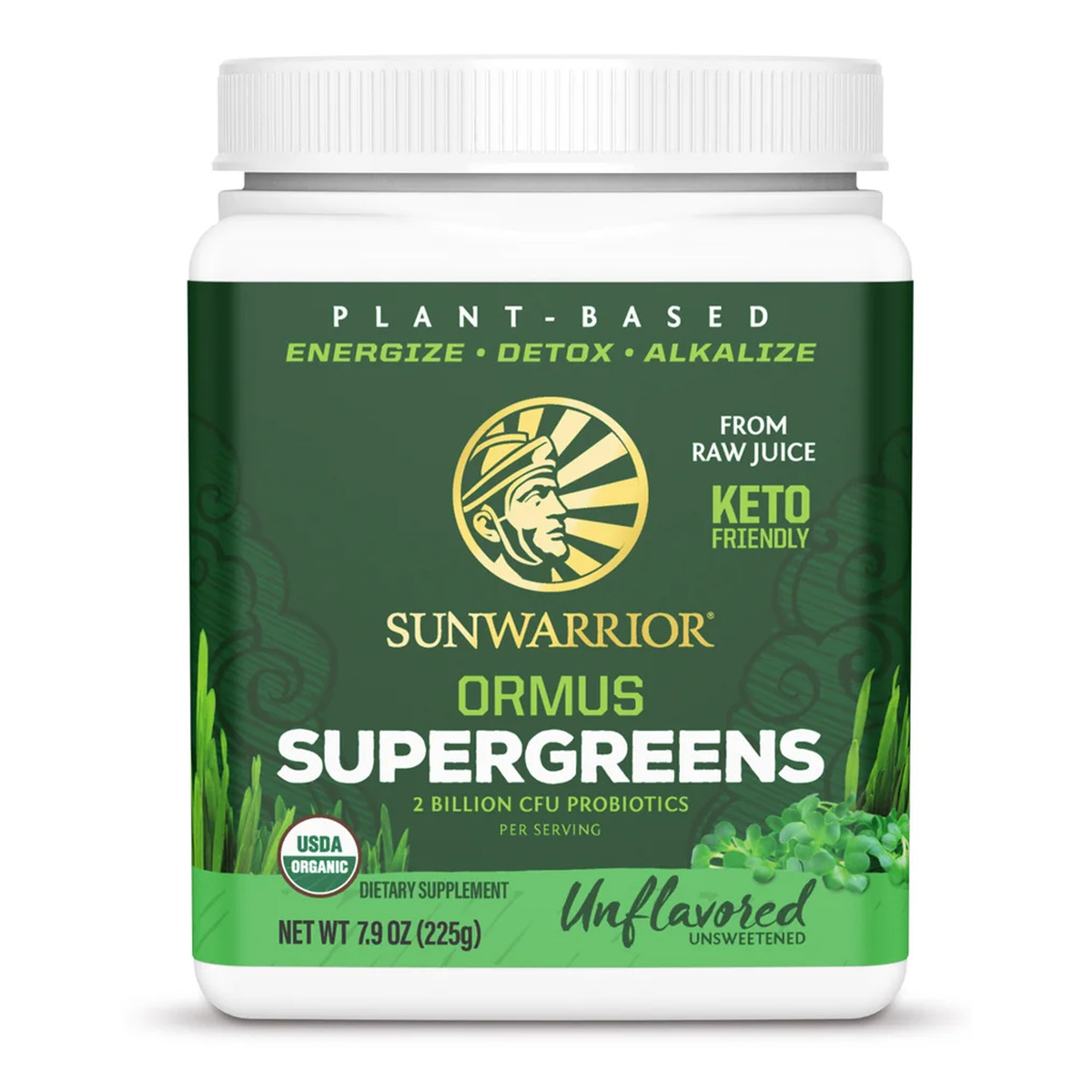 Sunwarrior Ormus Supergreens Unflavored Dietary Supplement, 225 g