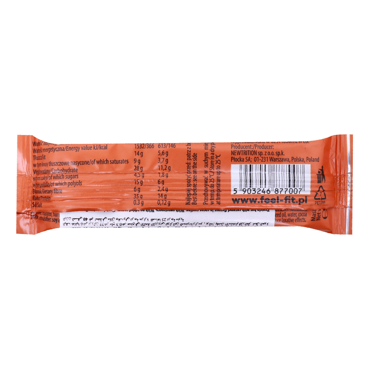 Feel Fit Crispy Caramel Protein Bar 40 g