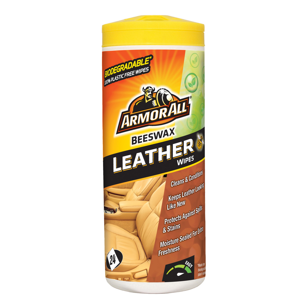 Armor All Leather Wipes, 24 Pcs