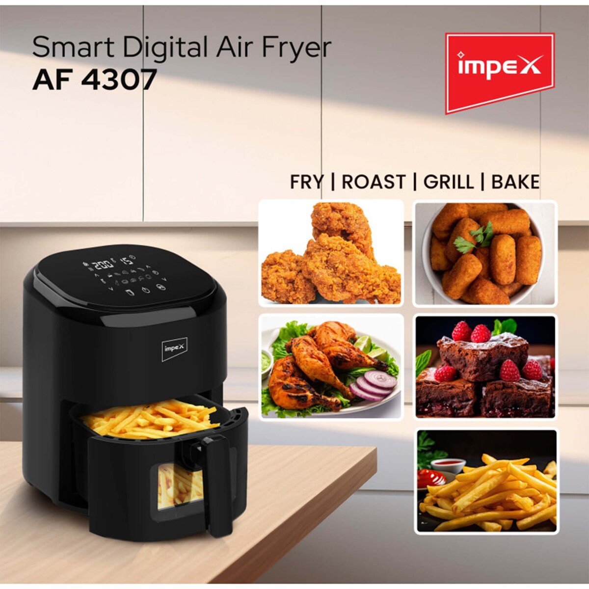 Impex Digital Air Fryer AF4307 4.5 Litre