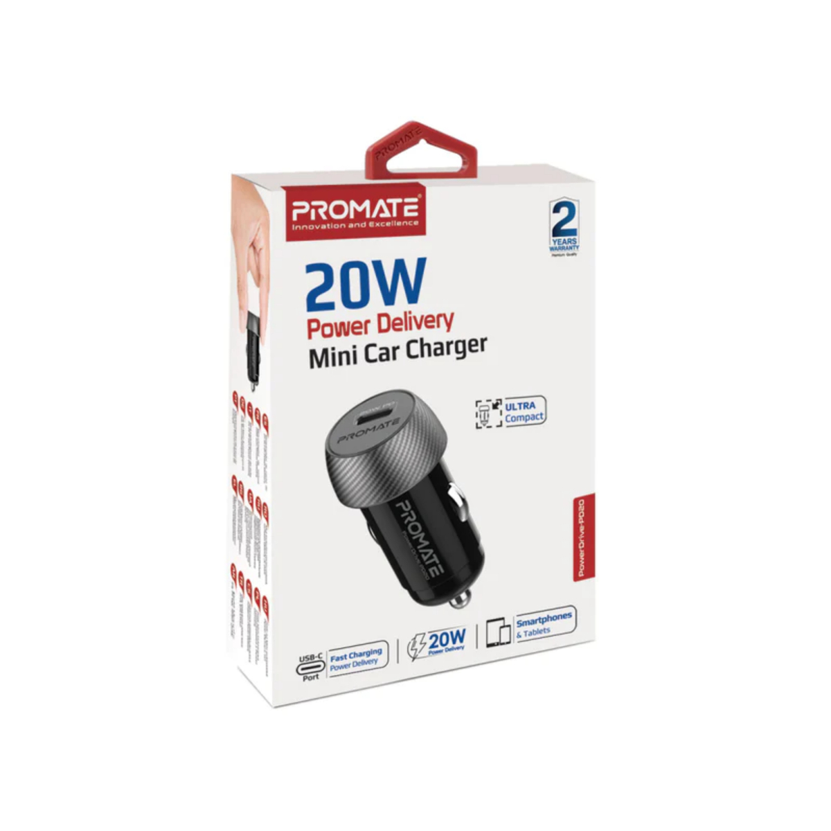 Promate Power Drive Car Charger, 20 W, PD20
