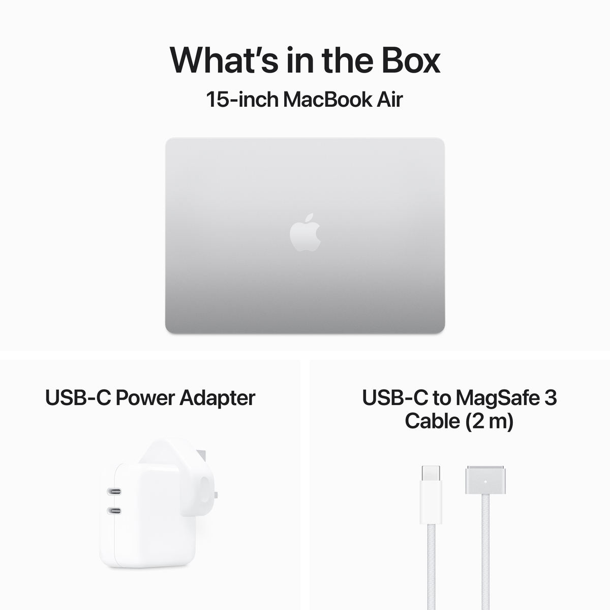 Apple MacBook Air, 15 inches, 8 GB RAM, 512 GB SSD, Apple M3 chip with 8-core CPU and 10-core GPU, macOS, Arabic, Silver