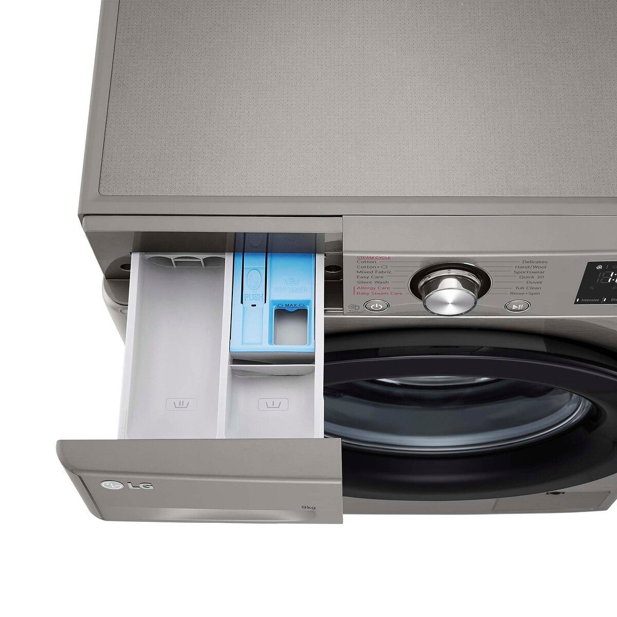 LG  Washing Machine Front Load  9KG, 1400 RPM, Platinum Silver, F4R3VYL6P
