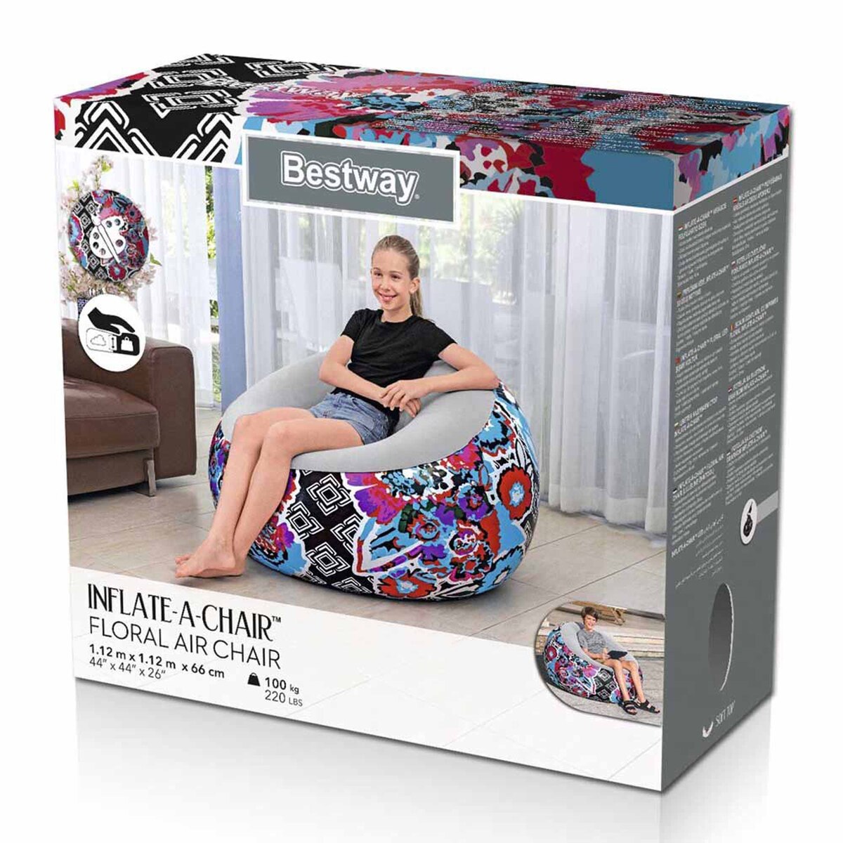 Best Way Floral Air Chair, 112 x 112 x 66 cm, 75111