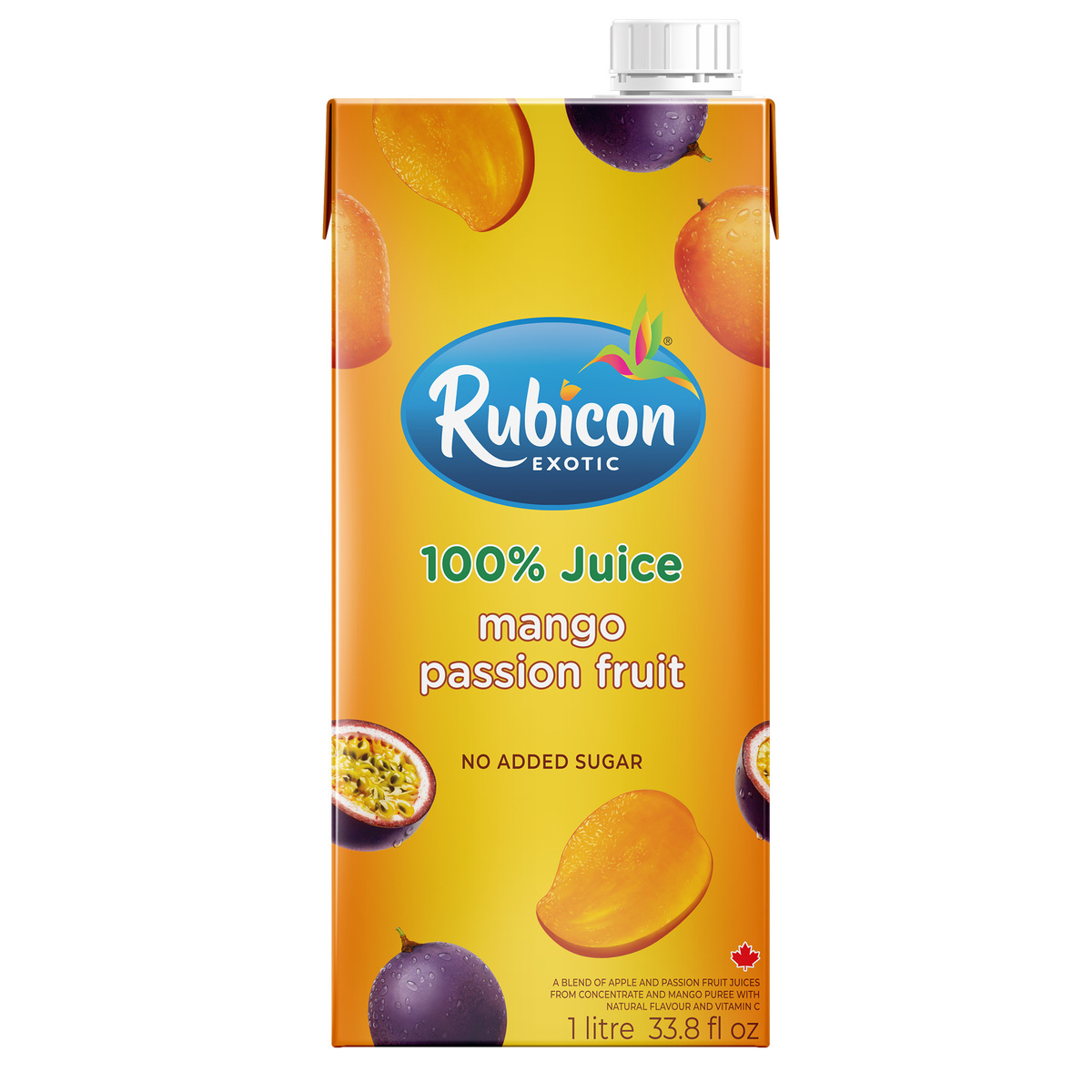 Rubicon Exotic No Added Sugar Mango Passion Fruit Juice 1 Litre