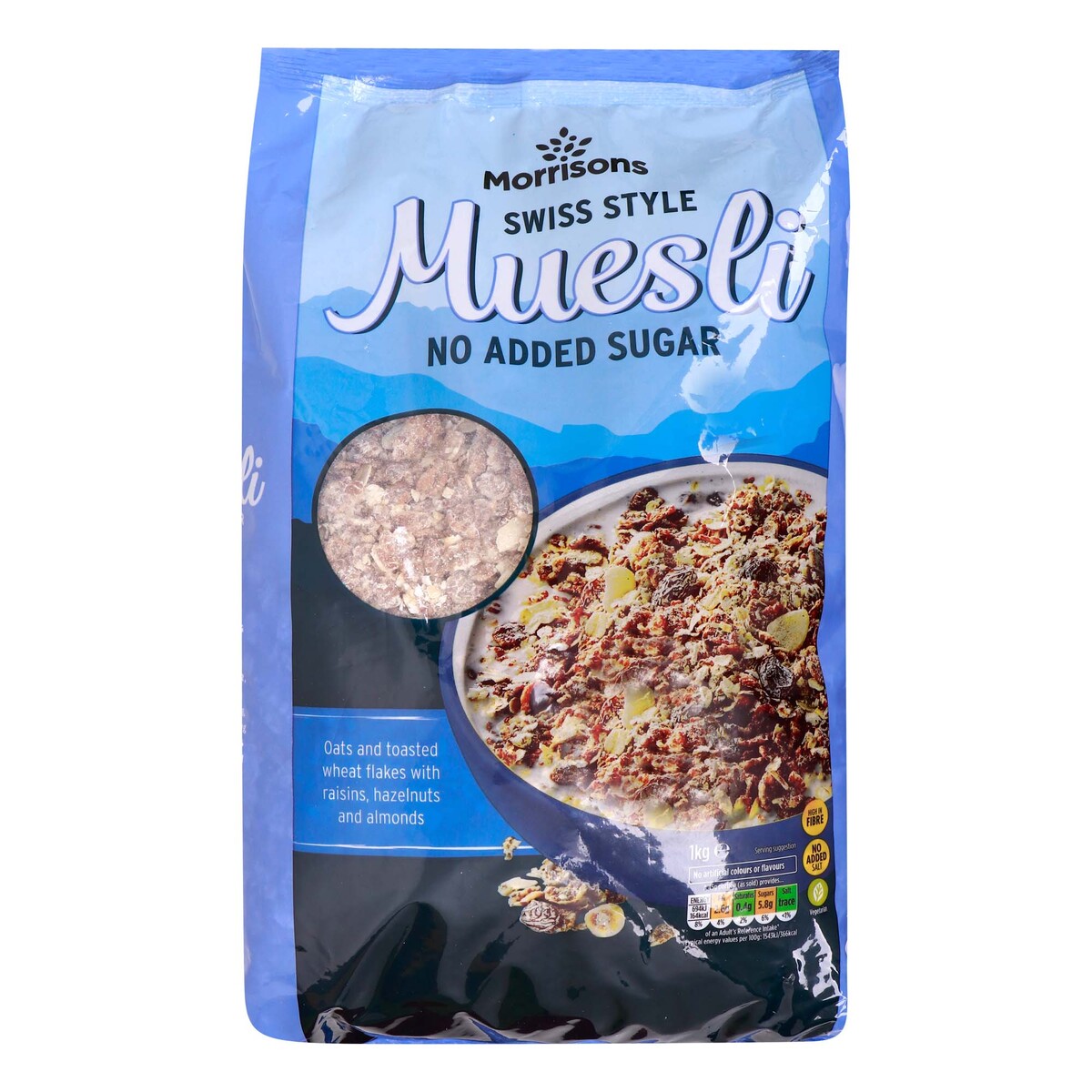 Buy Morrisons Swiss Style Muesli No Added Sugar 1 kg Online at Best Price | Imported for you | Lulu UAE in UAE