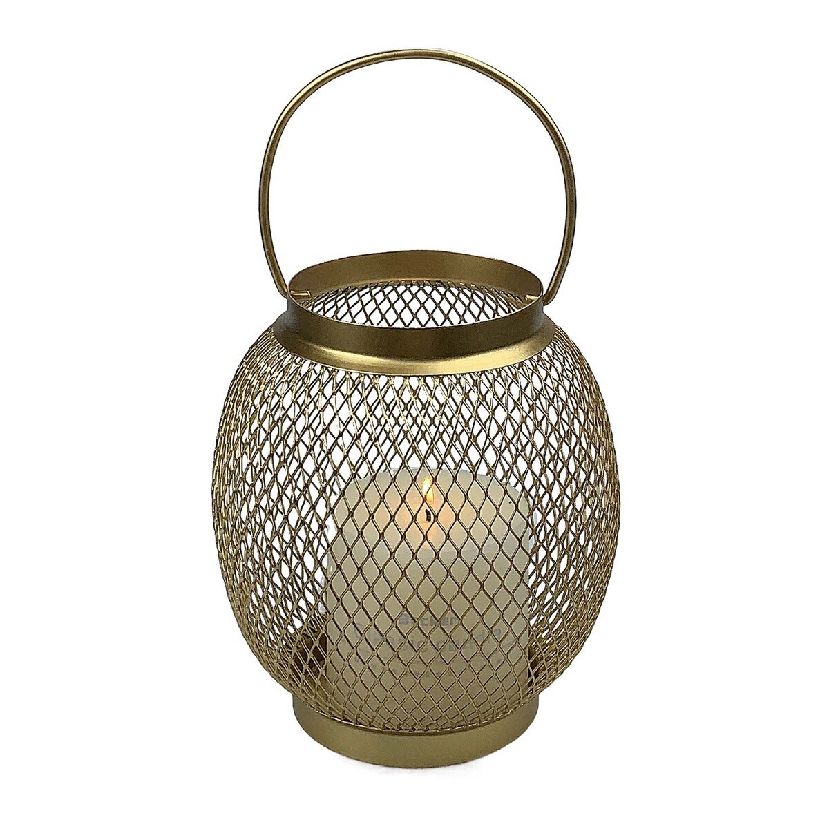 Maple Leaf Home Metal Lantern, Gold
