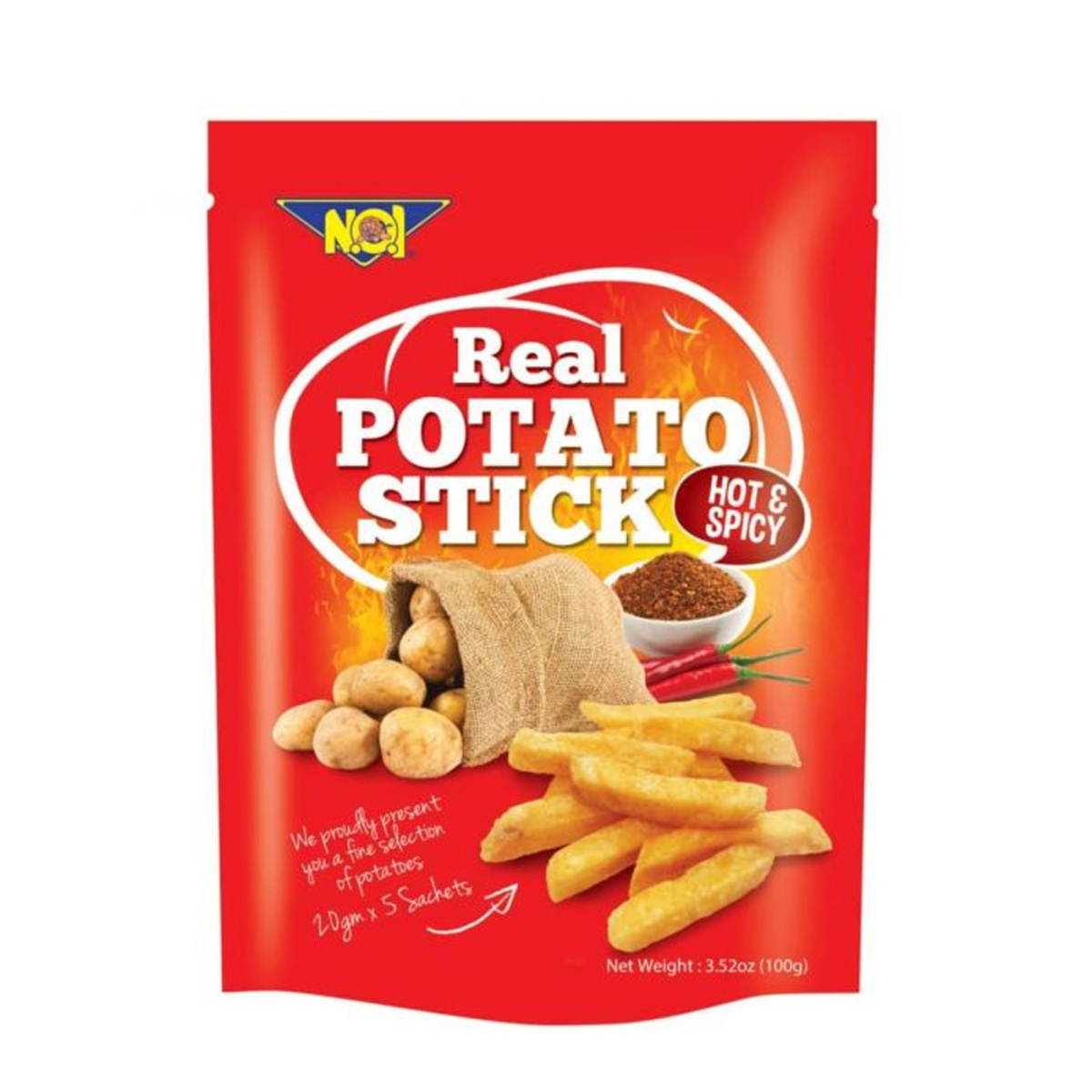 Noi Real Potato Stick Hot & Spicy 100g