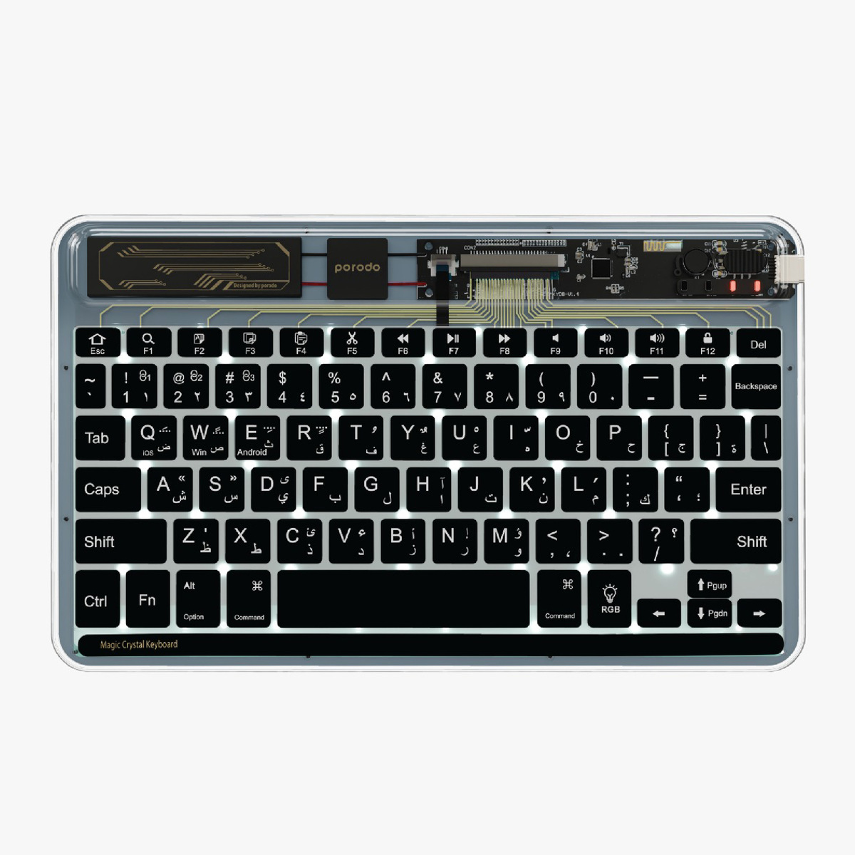 بورودو لوحة مفاتيح كريستال شيل فائقة النحافة - أسود TRPBTKB Bk