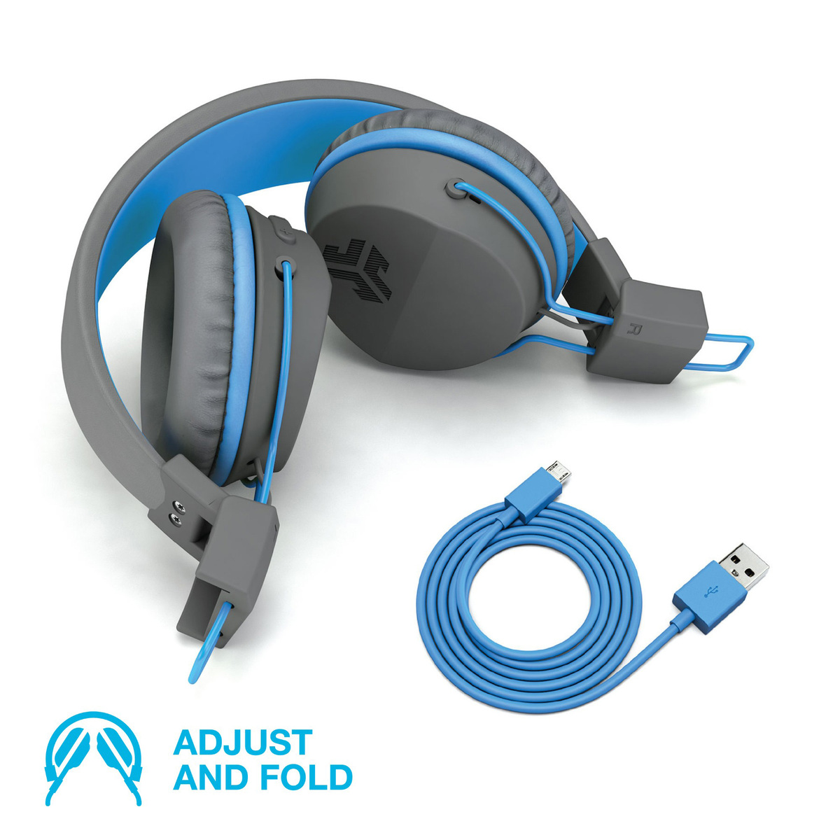 JLab JBuddies Kids Wireless Headphones Grey-Blue