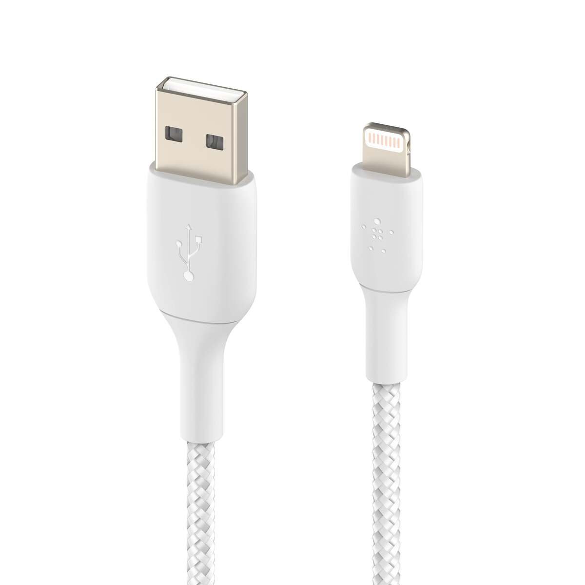 Belkin Boost Charge Usb-a To Lightning Braided Cable 0.15meter - White