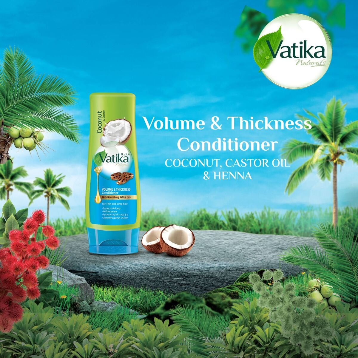 Vatika Naturals Volume & Thickness Conditioner Enriched With Coconut & Castor 200 ml