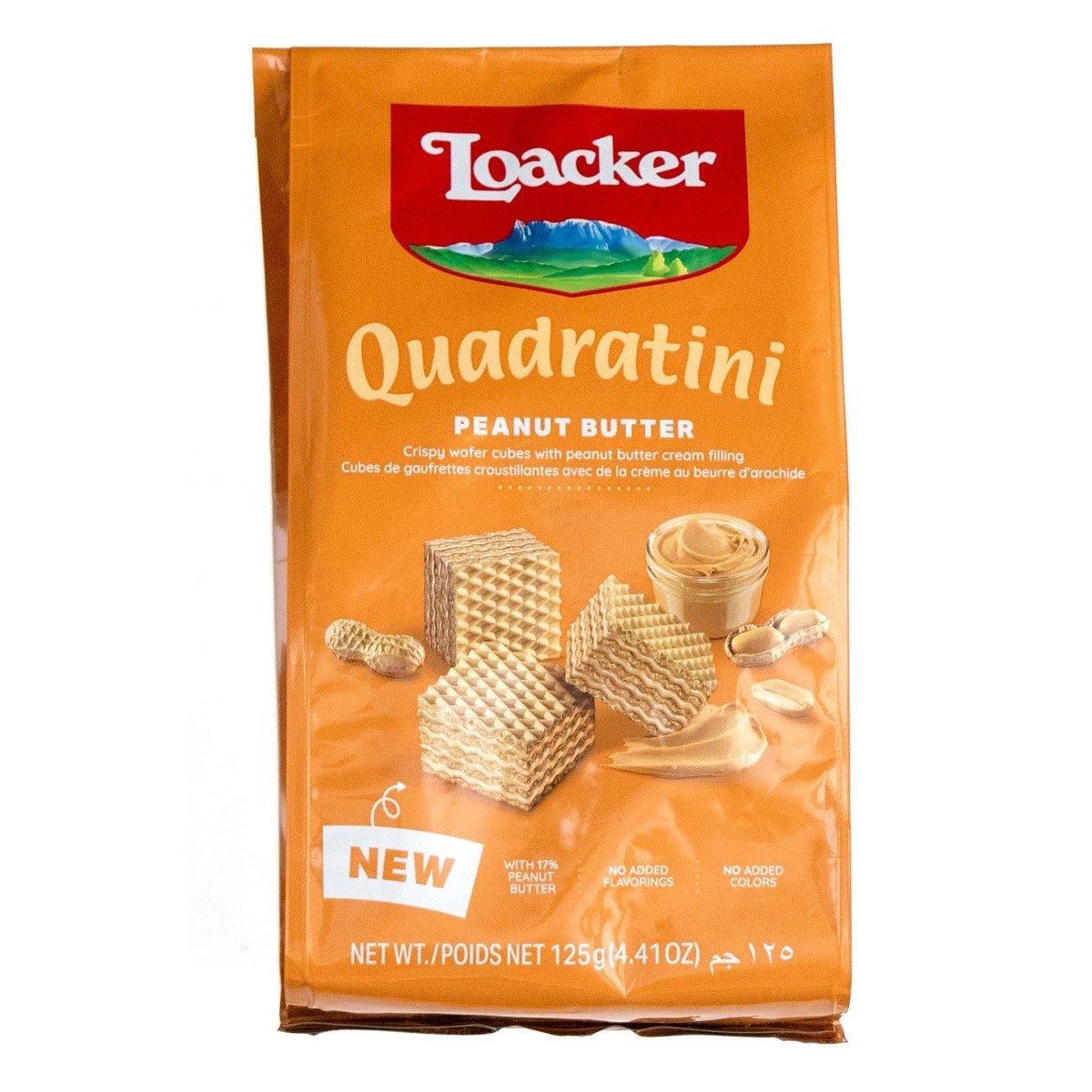 اشتري قم بشراء Loacker Quadratini Peanut Butter Wafer 125 g Online at Best Price من الموقع - من لولو هايبر ماركت Wafer Biscuits في السعودية