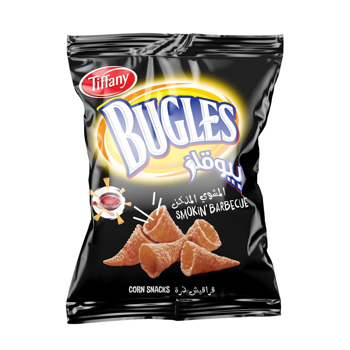 Buy Tiffany Bugles Smokin Barbecue Flavoured Corn Snacks 125 g Online at Best Price | Corn Based Bags | Lulu UAE in UAE