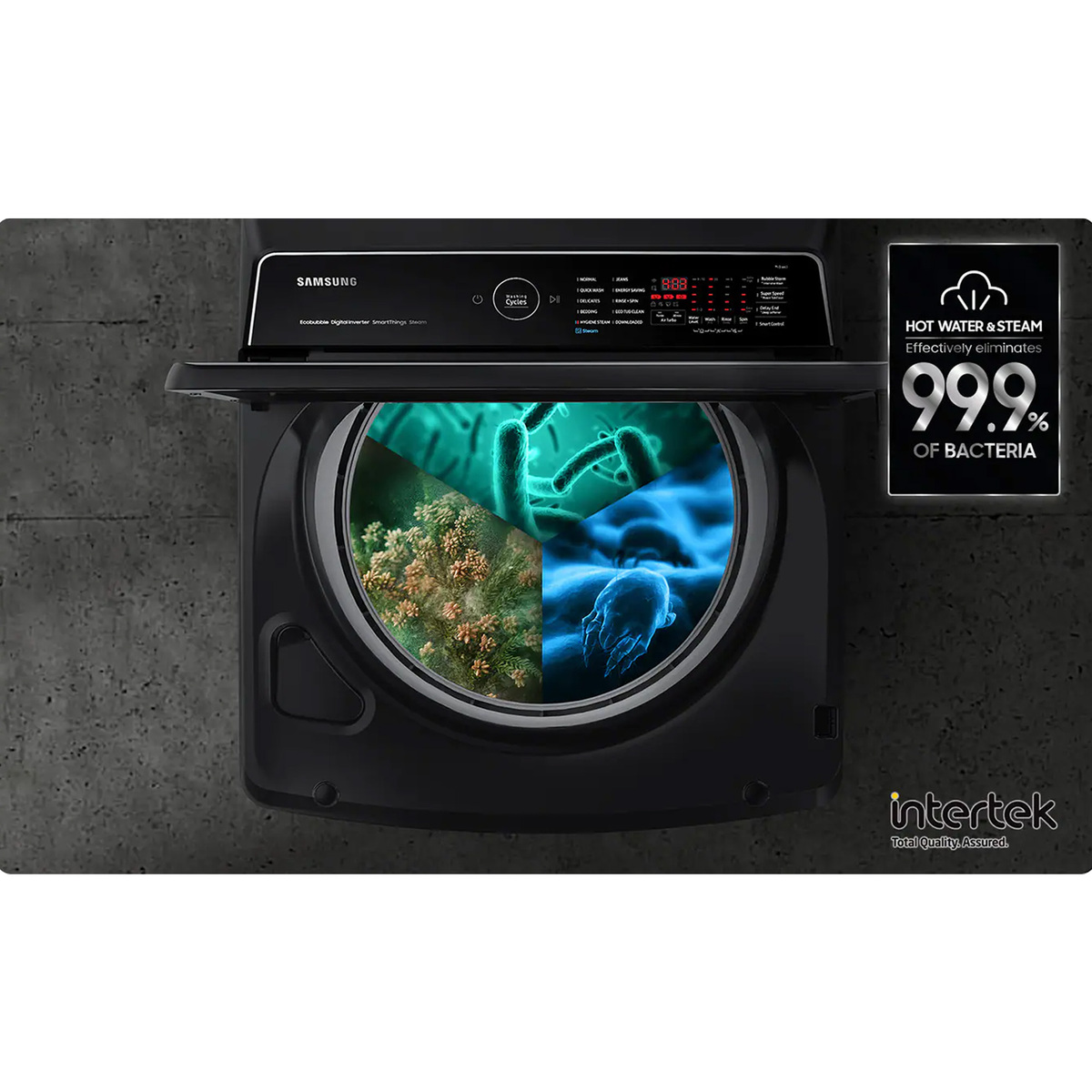 Samsung Top Load Washer with Ecobubble and Digital Inverter, 19 kg, 700 RPM, Black, WA19CG6745BVSG