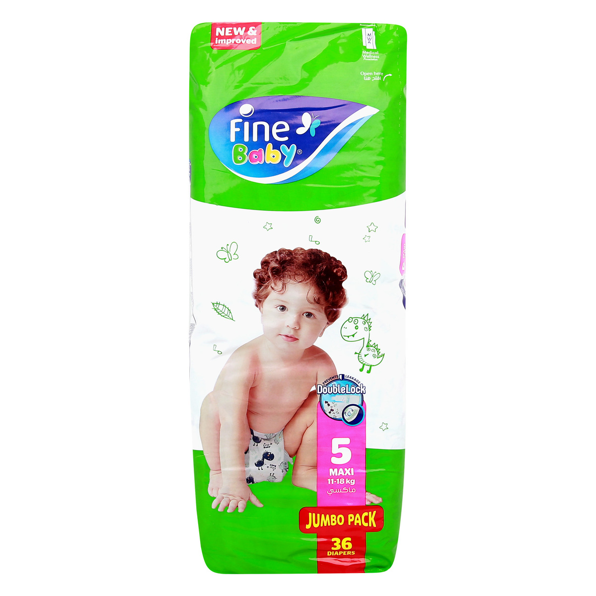 Fine Baby Baby Diapers Size 5 Maxi 11-18kg 36 pcs
