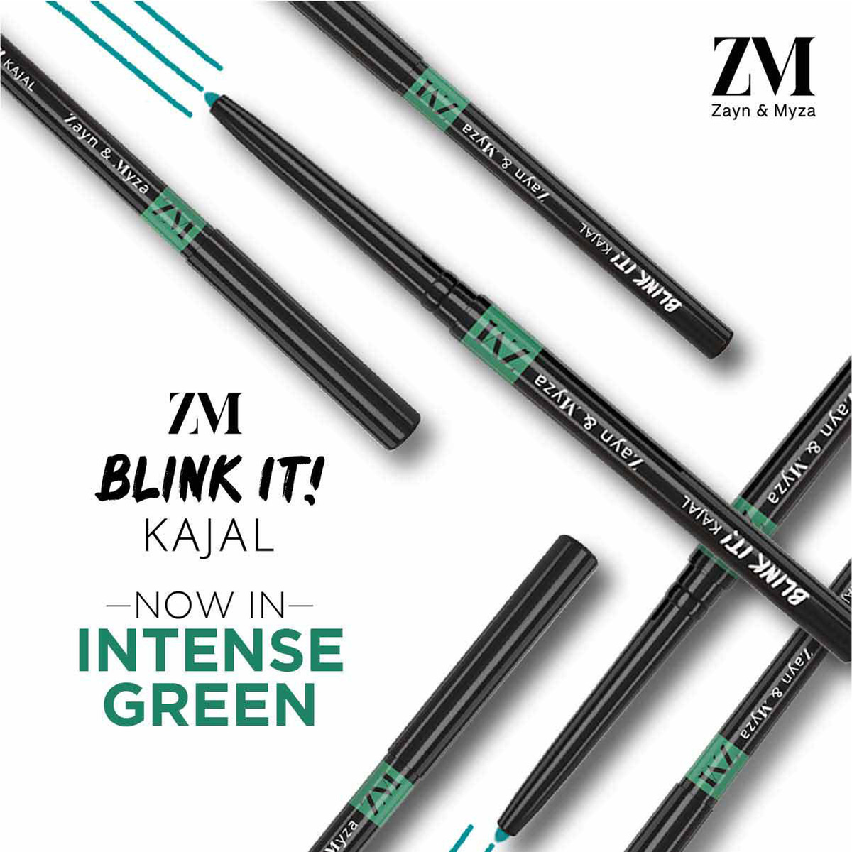 Zayn & Myza Blink It Kajal, 3.2 g, Green