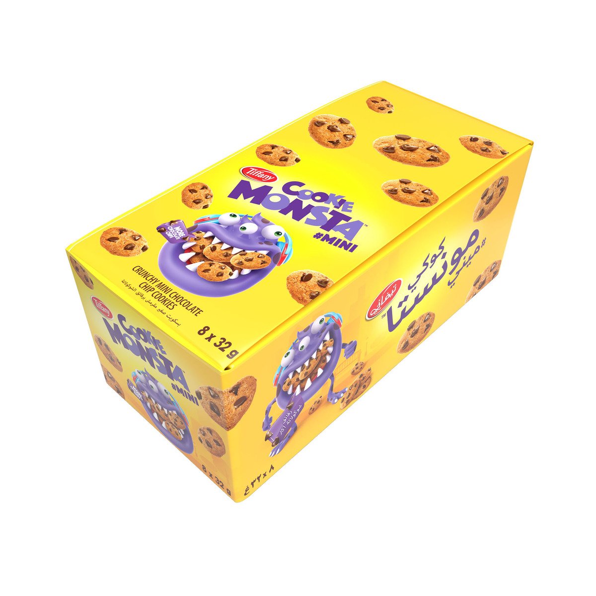 Buy Tiffany Cookie Monsta Mini Chocolate Chip Cookies 8 x 32 g Online at Best Price | Chocolate Coated | Lulu KSA in Saudi Arabia