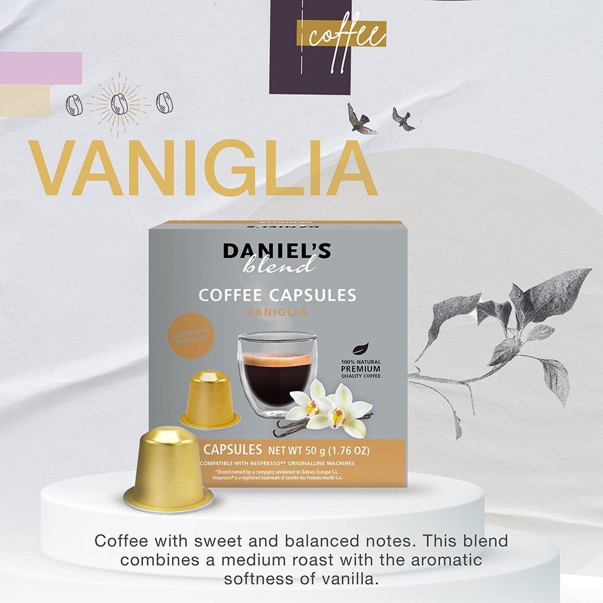 Daniel's Blend Vaniglia Coffee Capsules 10 pcs 50 g