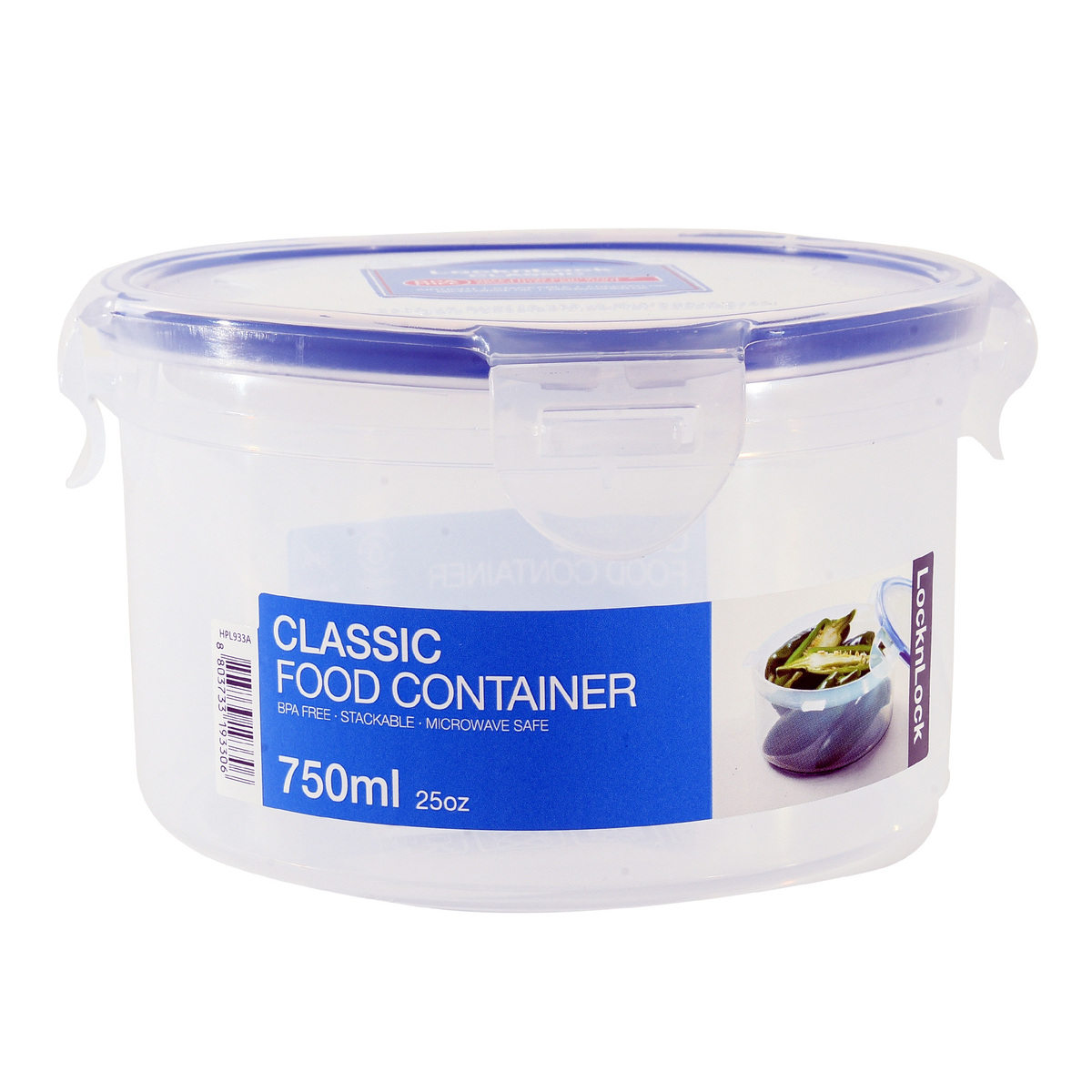 Lock & Lock Round Food Container, 750 ml, Clear, HPL933A