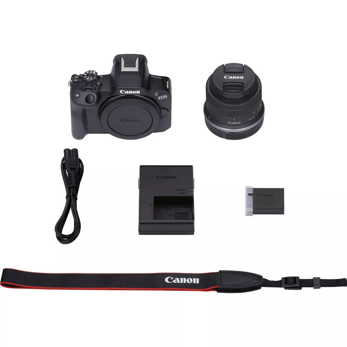 Canon 24.2 MP EOS R50 Mirrorless Camera with RF-S, 18-45 mm, F4.5-6.3 IS STM Lens, Black
