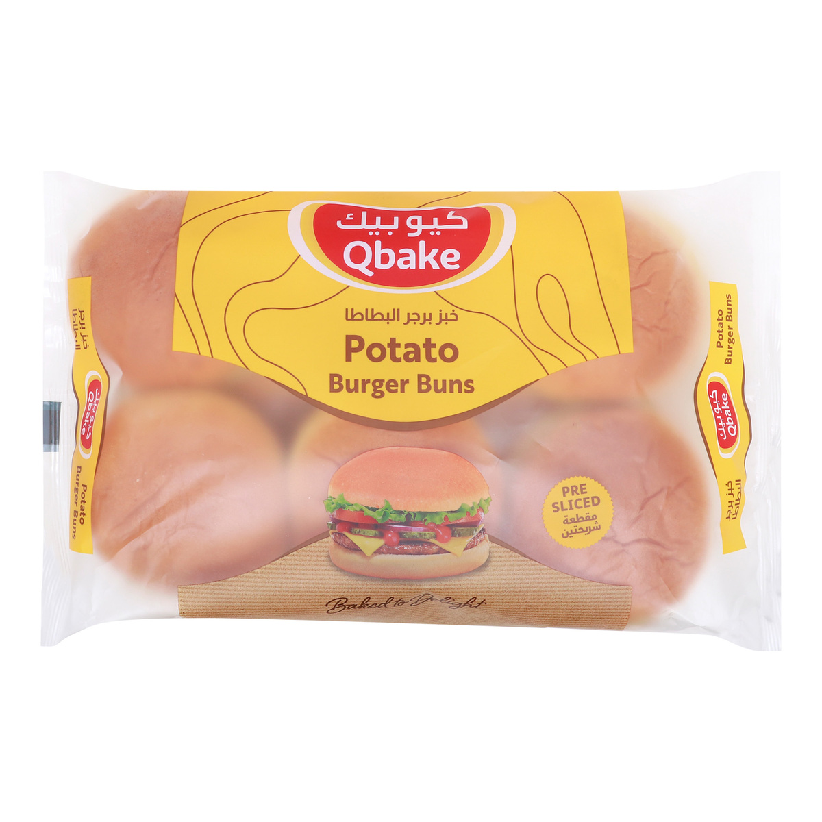 Qbake Presliced Potato Burger Buns, 420 g