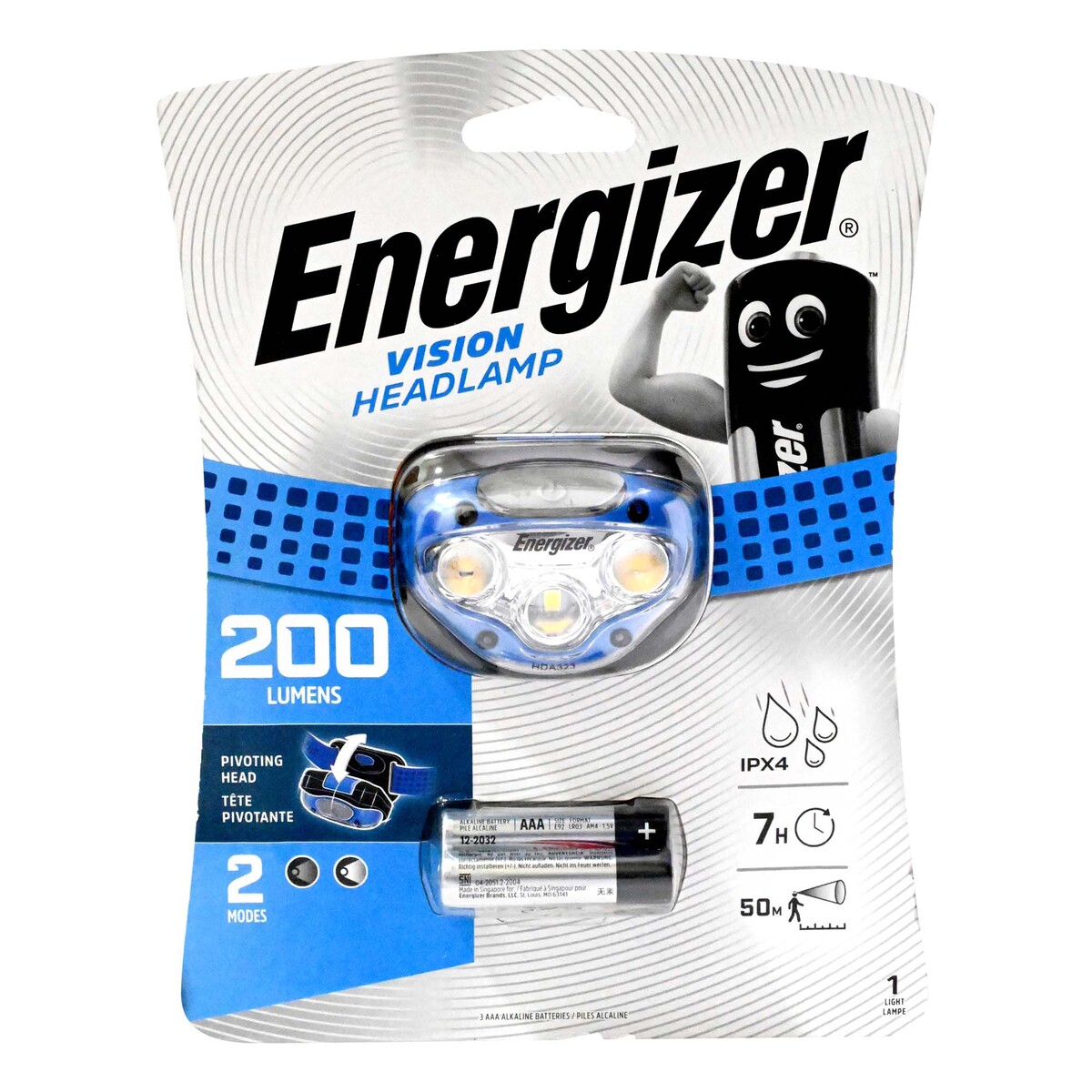 Energizer LED Headlight, 200 Lumens, 6 LED, Blue, HDL33A2WB