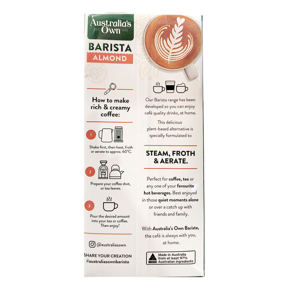 Australia's Own Barista Almond Milk 1 Litre