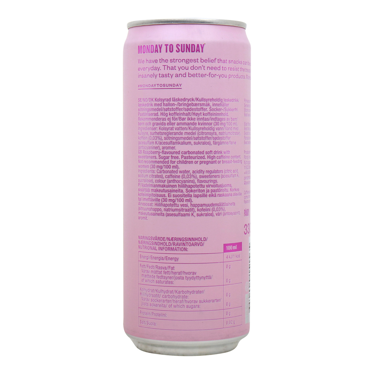 Pandy Zero Raspberry Energy Drink 330 ml