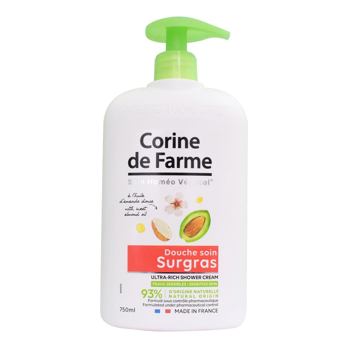 Corine De Farme Ultra Rich Shower Cream With Sweet Almond Scent 750 ml